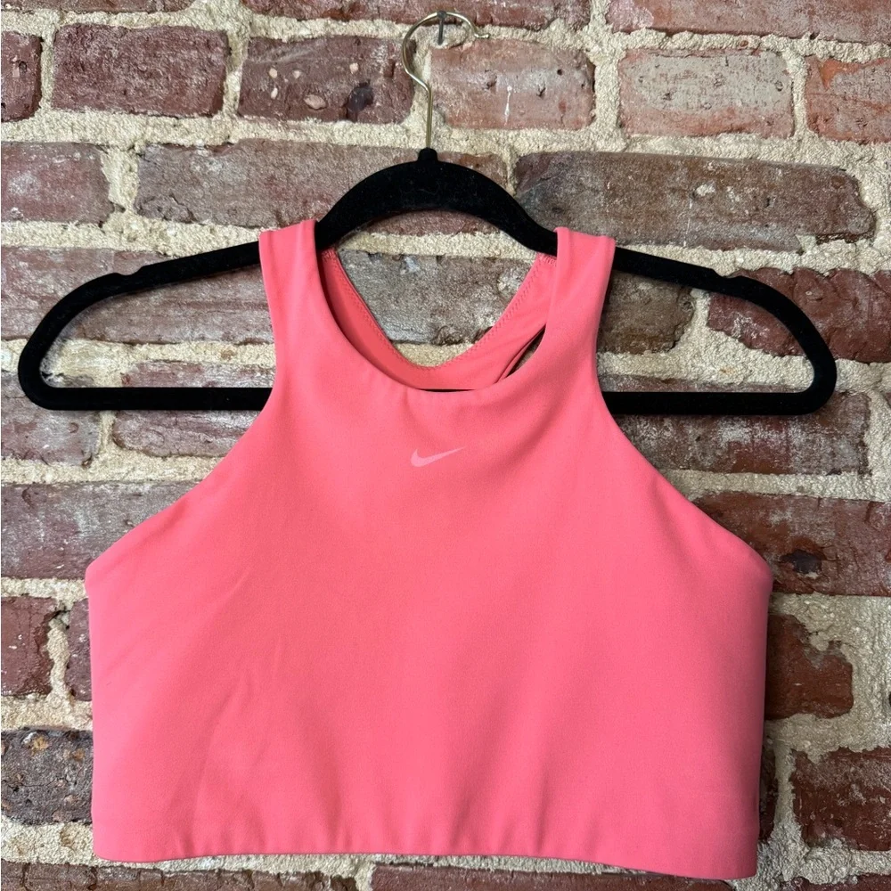 Nike Women's Pink High-Neck Sports Bra Tank Top